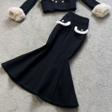 Демисезонный комплект, куртка, юбка, французский стиль, в стиле Шанель