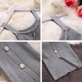 Весеннее осеннее длинное трикотажное платье без рукавов, в корейском стиле, эффект подтяжки, средней длины