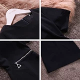 Летнее цветное приталенное платье с круглым воротником, юбка, в корейском стиле