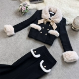 Демисезонный комплект, куртка, юбка, французский стиль, в стиле Шанель