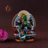 Доро Гуаньин Лвиди Мать Бодхисаттва ручной работы ручной работы ручной работы нарисованная зеленая мать Маленькая статуя Будда Личная Будда Бесплатная доставка