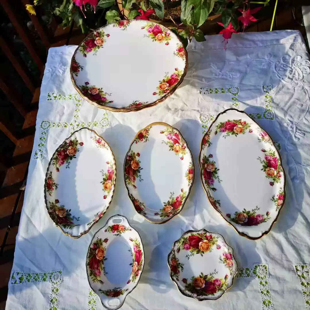 Западная фарфоровая коллекция Royal Albert Old Town Rose Торт-диск серия