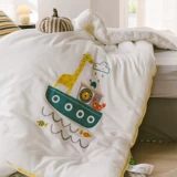 Удерживающее тепло хлопковое антибактериальное мультяшное детское одеяло, с вышивкой