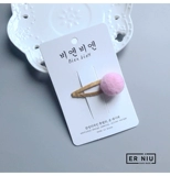 [Er Niu.儿童发夹女童毛毡夹彩色羊毛球BB夹女童边夹刘海夹6个色]