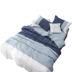 Bộ khăn trải giường bằng vải bông cotton bốn mảnh kiểu Nhật Bản bông 笠 1,8 m giường đôi ba màu nối bông Bộ đồ giường bốn mảnh