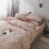 Nhật Bản- phong cách rửa bông khỏa thân bông ngủ bốn mảnh đơn giản sọc quilt bao gồm giường nệm bông khăn trải giường