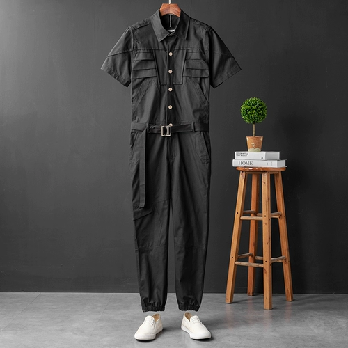 Летний тонкий трендовый комплект, штаны, комбинезон, короткий рукав, в корейском стиле