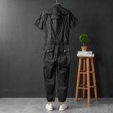 Летний тонкий трендовый комплект, штаны, комбинезон, короткий рукав, в корейском стиле