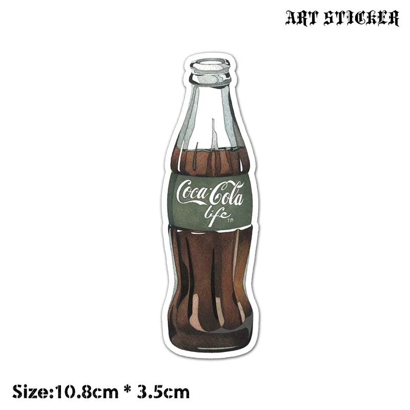 Ретро ноутбук, чемодан, велосипед, наклейка, Cola