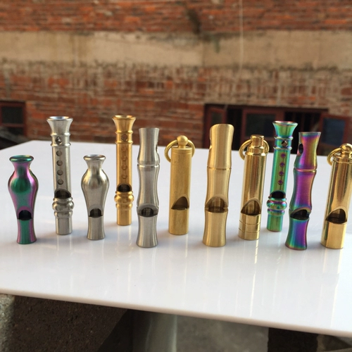 Медный латунный дорожный свисток, брелок из нержавеющей стали, медное ожерелье