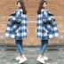 Áo hai dây Nepal 2018 thu đông mới Áo len kẻ sọc phổ biến phiên bản Hàn Quốc của áo len dài trẻ em ngắn áo khoác nữ đẹp 2021 Áo len lót đôi