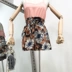 G 16 [với vành đai] mùa hè mới thời trang hoang dã retro slim pattern stretch eo Hàn Quốc phụ nữ quần short giản dị Quần short