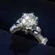 2017 sterling bạc mới mô phỏng kim cương nhẫn nữ 1 carat vương miện nhẫn nữ retro phóng đại sáng tạo trang sức nhẫn