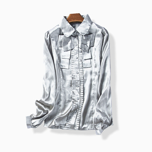 36768 mùa xuân và mùa thu phụ nữ mới của Hàn Quốc phiên bản của OL phong cách khí hoang dã ve áo dài tay mượt áo Tháng Bảy 12