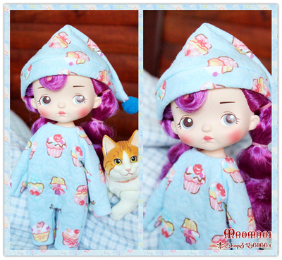 taobao agent 【Cat and Cat's Nest】 Holala hot light blue love cup cake conjoined pajamas climbing ball cap
