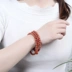 Vòng đeo tay mã não đỏ tự nhiên Nam Tứ Xuyên Chất liệu Liangshan Persimmon Red Full Meat Bracelet Ba vòng tròn Nhiều vòng tròn Đàn ông và Phụ nữ 108 Hạt vòng tay vàng Vòng đeo tay Clasp