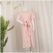 Tao Tao quần áo mùa hè mới chia màu tinh khiết V-Cổ áo sơ mi mỏng dress nữ 52396 #