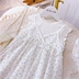 Cô gái Xiaoximi váy sợi lưới ngắn tay váy tai gỗ mùa hè 2020 xu hướng váy chấm bi nhỏ mới dễ thương - Váy