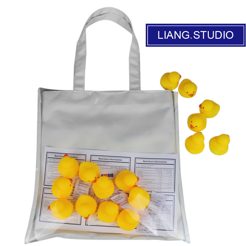 White Yellow Ducksummer Bag female 2021 new pattern Port style customized One shoulder Canvas bag Yellow duck Harajuku handbag Transparent bag