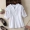Văn học retro thêu bông và áo sơ mi vải lanh 2018 mùa hè mới kích thước lớn chất béo của phụ nữ MM lỏng trắng ngắn tay T-Shirt phụ nữ