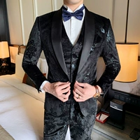 Đầm dự tiệc cưới nam chủ nhà thời trang đẹp trai phù hợp với bộ đồ Anh gió Slim kinh doanh áo ba lỗ - Suit phù hợp thoi trang nam