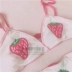 Lab # Strawberry 100% * Dễ thương Big Strawberry Shell Girl Phối cảnh Đồ lót Slim Bra Quần lót shop đồ nữ cao cấp Bộ đồ lót