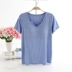 Nữ mùa hè đồ ngủ cotton T-Shirt với ngực pad áo ngực miễn phí dịch vụ nhà với áo ngực một vest yoga áo bông mỏng kiểu đồ bộ đẹp Pyjama