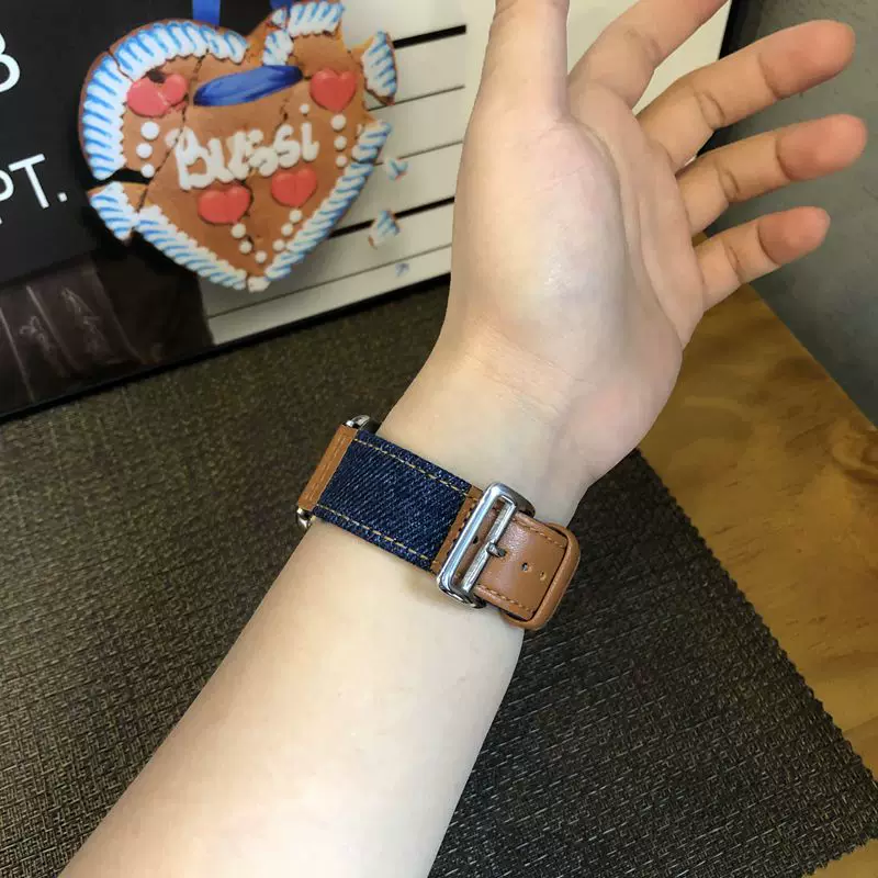 [Подходящий iWatch8 Apple Watch ремешок applewatchse/6543 Худи Мальчик джинсовый ремешок для мужчин и женщин 7 поколение]