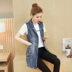 Áo dài châu Âu size lớn 2018 xuân hè mới phiên bản Hàn Quốc của áo vest nữ denim dài tay áo vest không tay vest bộ vest nữ Áo vest