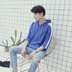 Hàn quốc phiên bản của phong cách Harajuku bf lỏng bảy điểm ngắn tay áo len nam mùa xuân và mùa hè trùm đầu quần áo áo khoác sinh viên Áo len