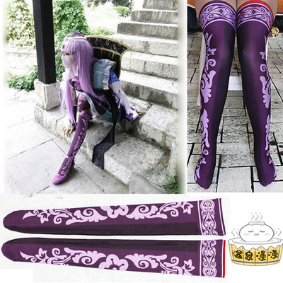 taobao agent 温泉漫漫 Purple socks, small bell, cosplay