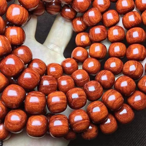 Бусины из розового дерева из старинного материала, четки, 108 бусин