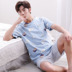 Pyjamas nam mùa hè ngắn tay bông người đàn ông giản dị của quần short mùa hè thanh niên cotton phần mỏng có thể được đeo bên ngoài dịch vụ nhà phù hợp với Bên ngoài ăn mặc