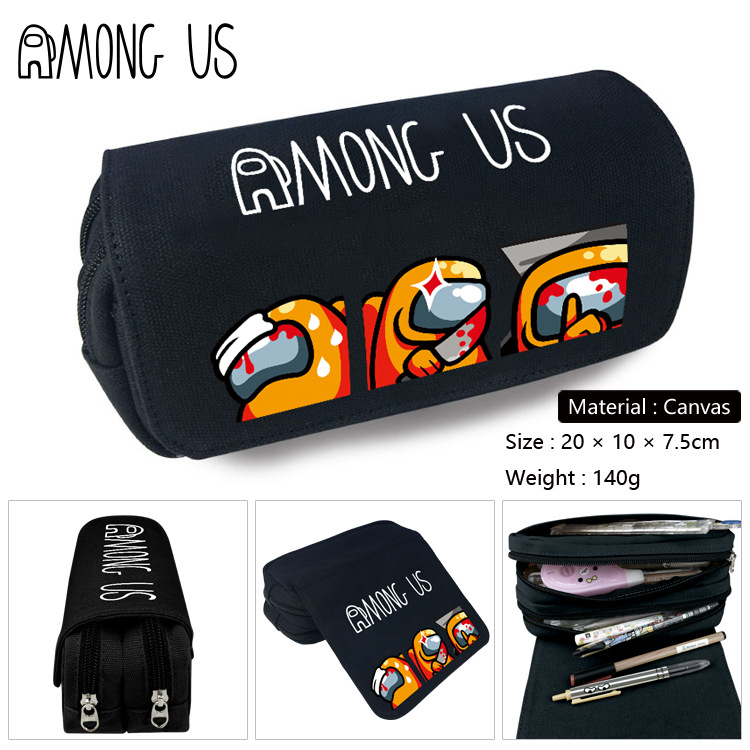 Among&us-8Among us periphery Pencil case Space Werewolf kill canvas Pencil case male girl student student comic pencil-box pencil case