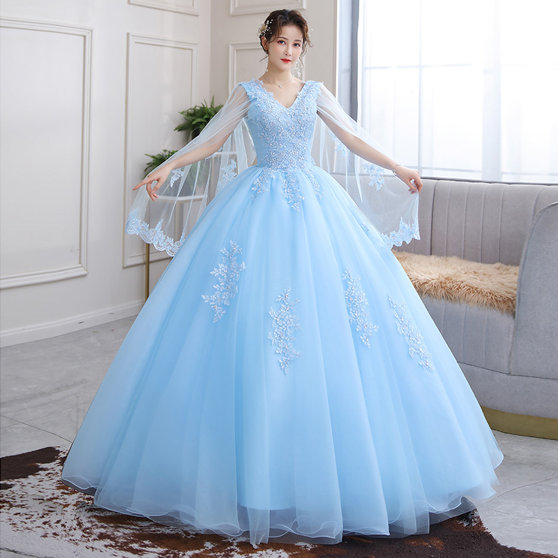 New Wedding Dress Show Dress Host Vocal Art Test Solo Pouch Dress Long Student Performance Dress Female