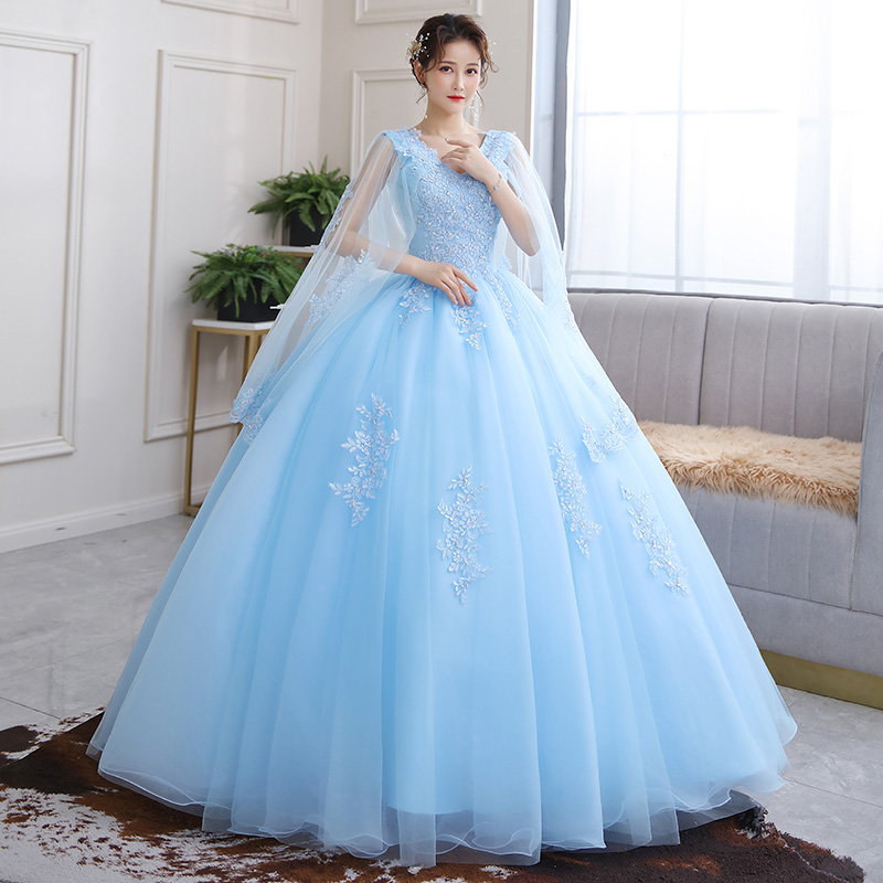 New Wedding Dress Show Dress Host Vocal Art Test Solo Pouch Dress Long Student Performance Dress Female