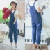 Jeans nữ đầu mùa thu 2018 new bib loose Hàn Quốc phiên bản của mỏng sinh viên giản dị hoang dã dụng cụ jumpsuit quần jean rách hàn quốc Quần jean