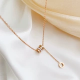 Расширенное ожерелье из нержавеющей стали, универсальная трендовая цепочка до ключиц с кисточками, изысканный стиль, популярно в интернете, яркий броский стиль, простой и элегантный дизайн