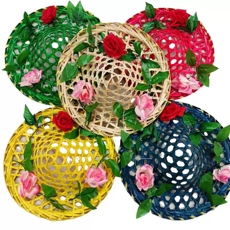 Пиратская детская шляпа Танцевальная шляпа из бамбука Blossom Blossom Straw Hat взрослая шляпа для танца на площади Dance Proposal Bamboo Hat
