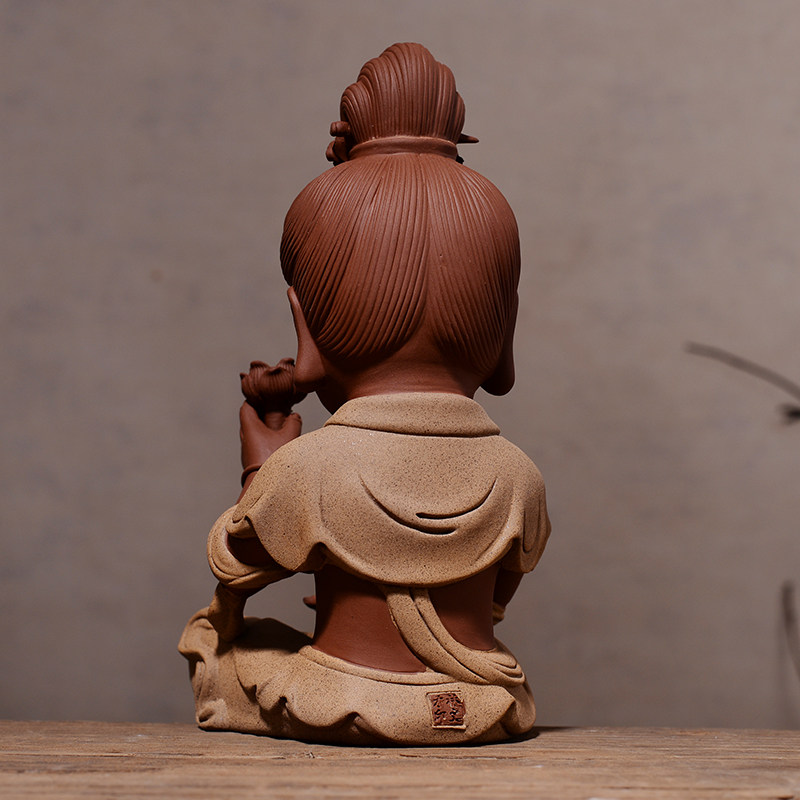 Tea pets High-quality Buddha Guanyin living room decoration Zen Ceramic Monk set Yoga Mandala Tearoom Ornaments Christmas Gift