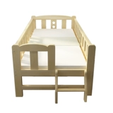 Длинная детская кроватка из натурального дерева для приставной кровати