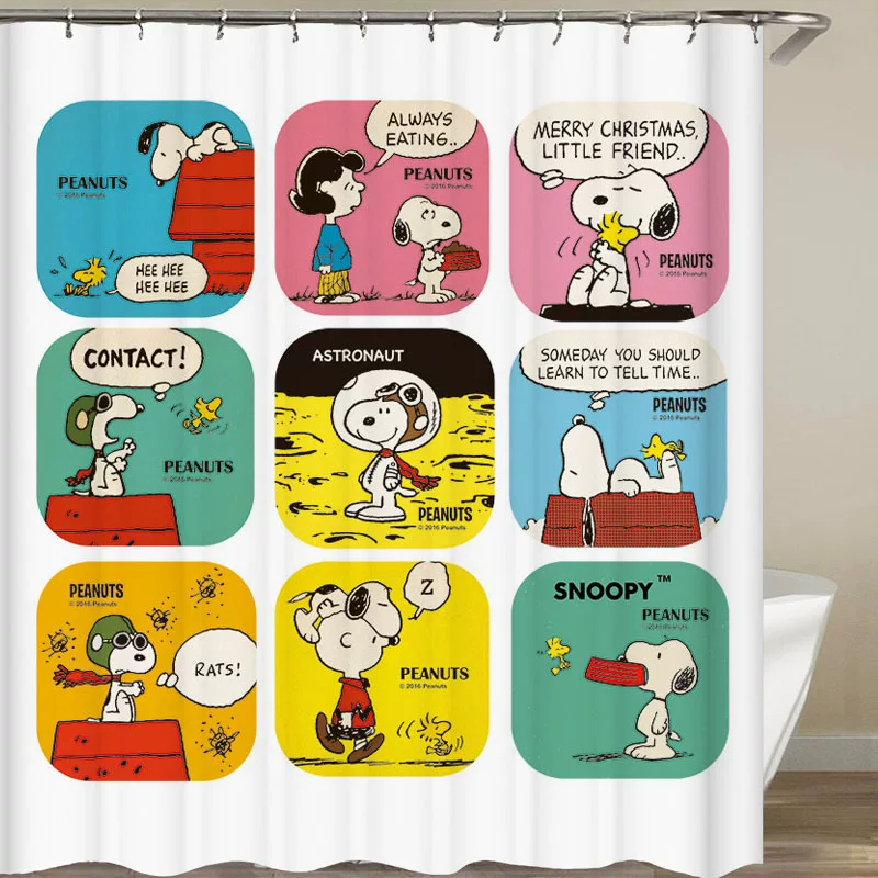 Snoopy, ньюби, занавес, ткань, полиэстер