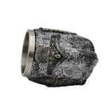 Римская рыцарская смола из нержавеющей стали чашка черепа 3D -шлем с пивным кружкой черепа