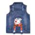 Bé cao bồi vest mùa xuân và mùa thu quần áo trẻ em nhỏ bông denim vest vai hoang dã mỏng boy girl jacket Áo ghi lê