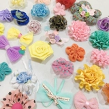 Лента ручной работы в форме цветка, аксессуар для волос, в цветочек, DIY