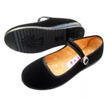 Старая Пекинская женская ткань обувь сплюснуты мягкая база черная ткань обувь республика китайская обувь