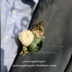 Tiệc cưới Boutonniere Chú rể Phù rể Green White Sen Mô phỏng Hoa hồng Hoa lụa Trâm - Trâm cài huy hiệu cài áo vest Trâm cài