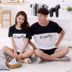 Hàn quốc phiên bản của vài bộ đồ ngủ phụ nữ mùa xuân và mùa hè phim hoạt hình ngắn tay XL nam giới và phụ nữ dịch vụ nhà giản dị mặc phù hợp với đồ mặc nhà Giống cái