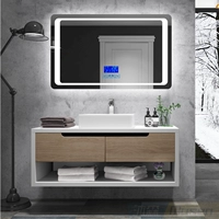 Северный шкаф для ванной комнаты Комбинация твердые дерева современное минималистское минималистское двойное горло