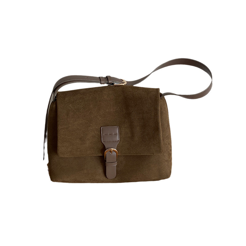 Koreanische Version der neuen Herbst-Damentasche im College-Stil mit Samtstruktur und einer Schultertasche unter dem Arm_voghion.com